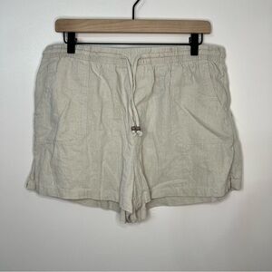 Linen Shorts Celebrity Pink Beige Shorts Women's Size Large Spring Summer Casual